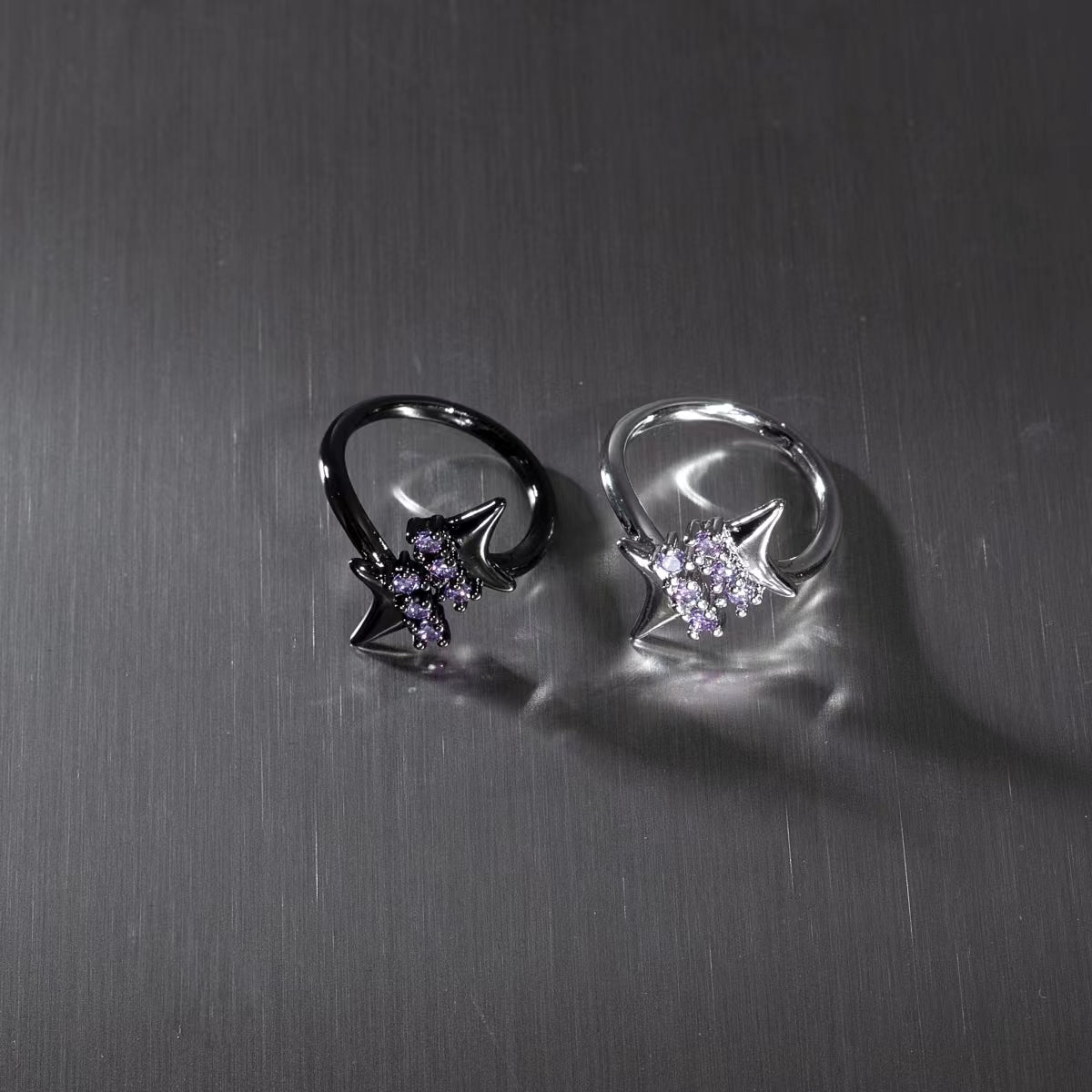 Purple star metal ring