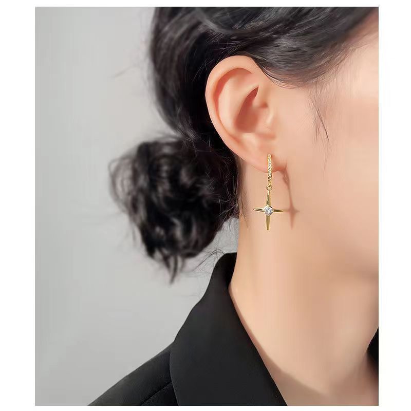 Personalized cross earrings mosquito disc ear clips without ear holes