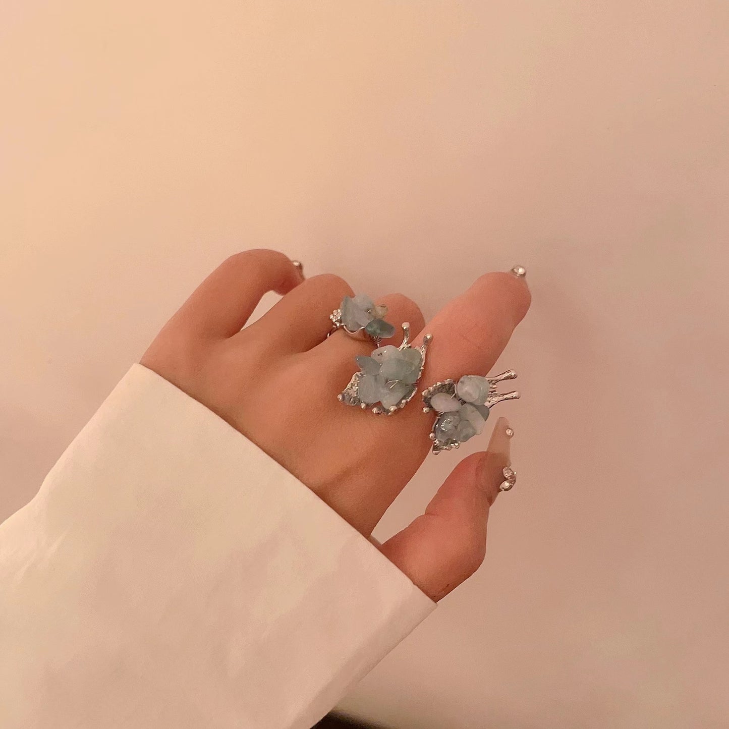 Floral metal ring
