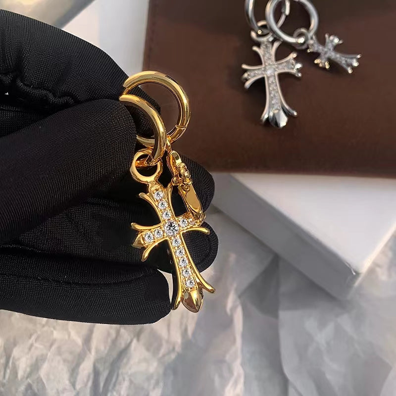 Diamond Cross Earrings