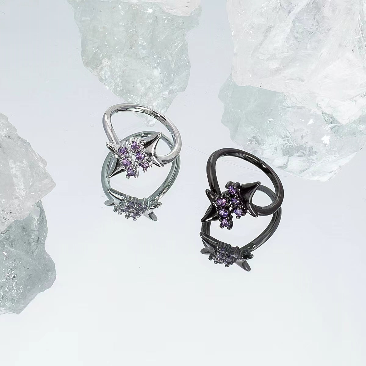 Purple star metal ring