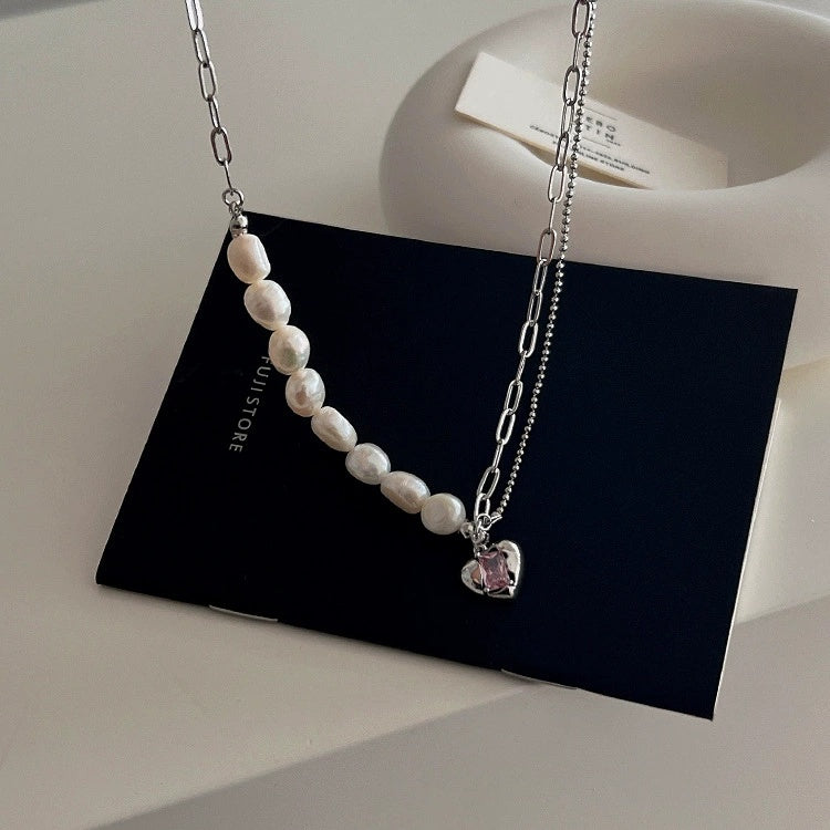 High class love pearl necklace