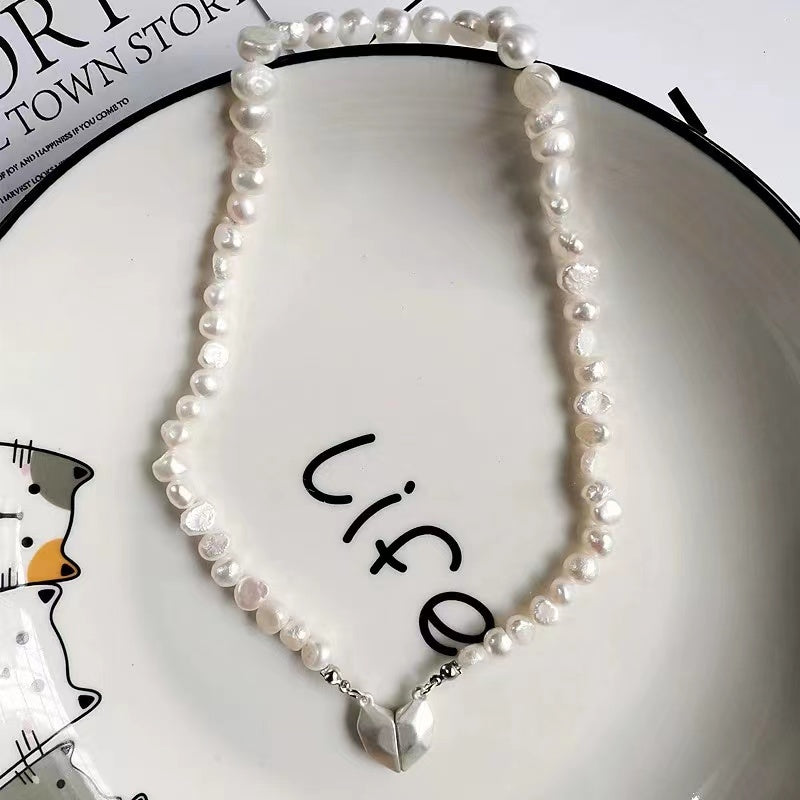 French small fragrance style i love baroque pearl necklace