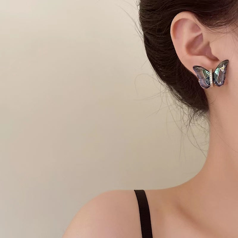 Dream butterfly flying through the self-retained super fairy acrylic butterfly earrings