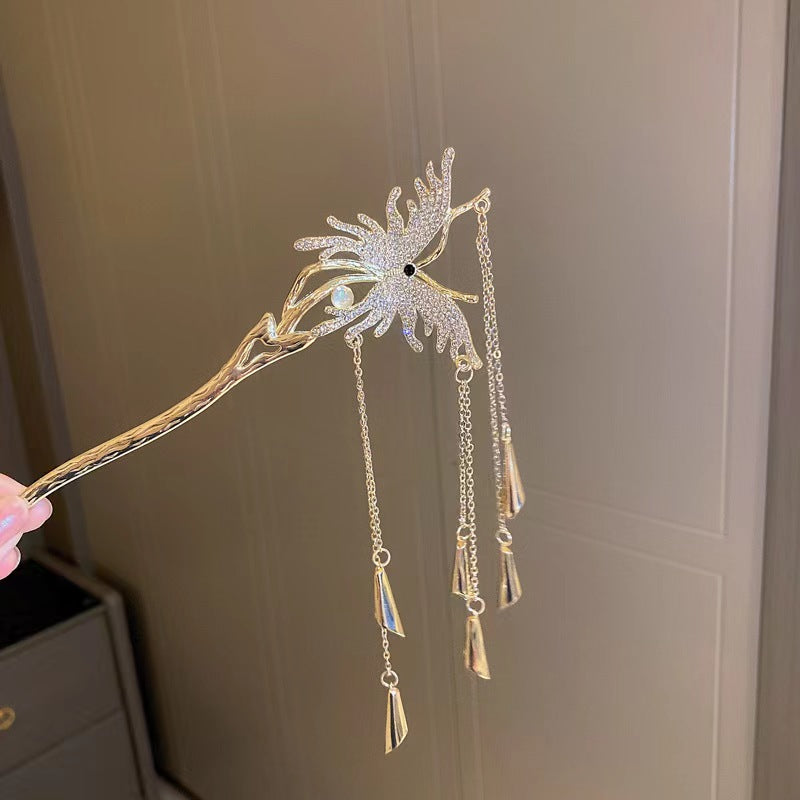 Butterfly fringe hairpin cold wind personalized back of the head coiffure hairpin