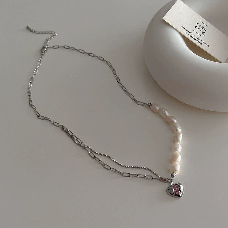 High class love pearl necklace