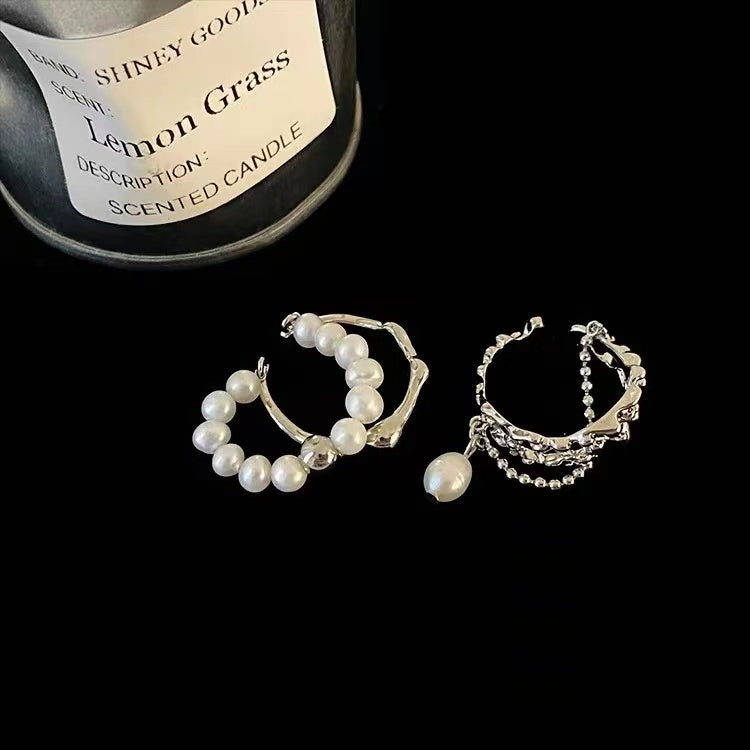 Pearl Irregular Metal Ring