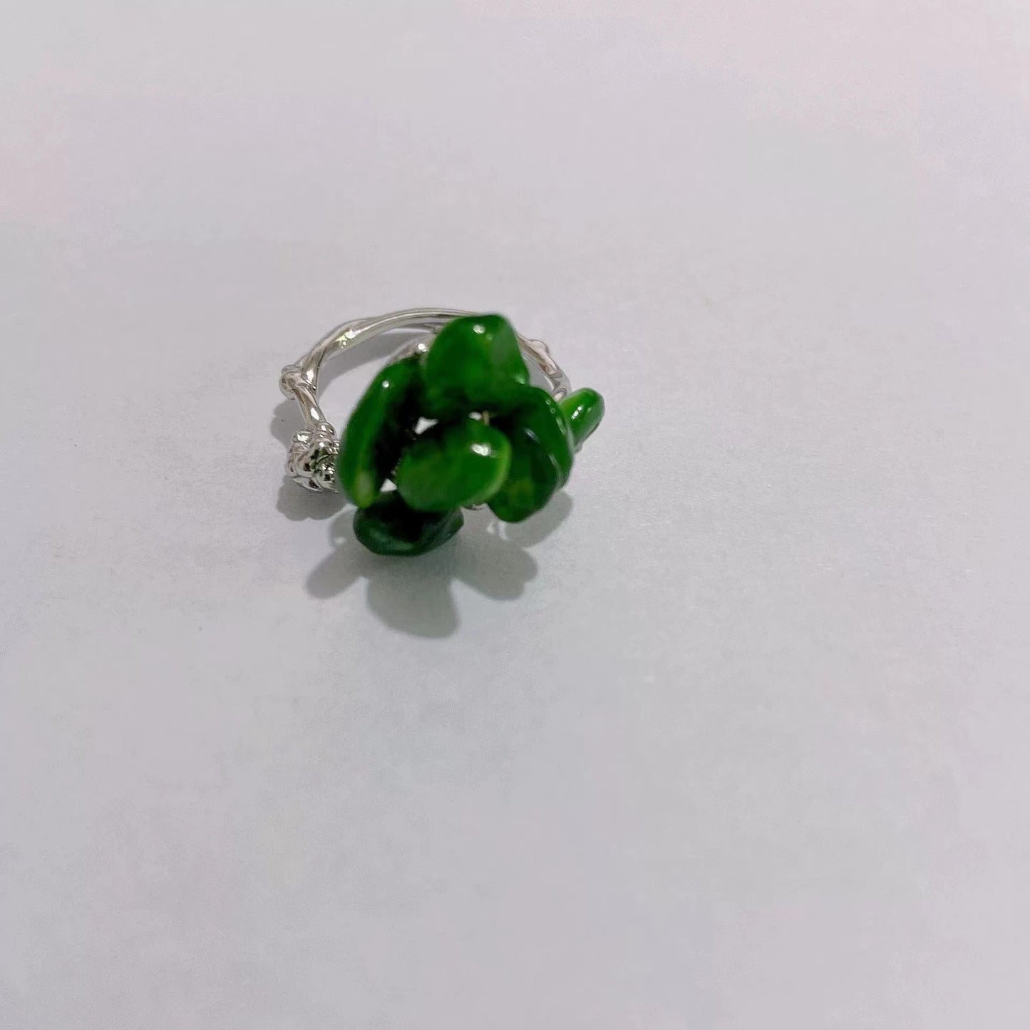 Floral metal ring