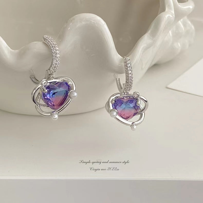 Galaxy star sea series love earrings female light luxury niche senior sense earrings