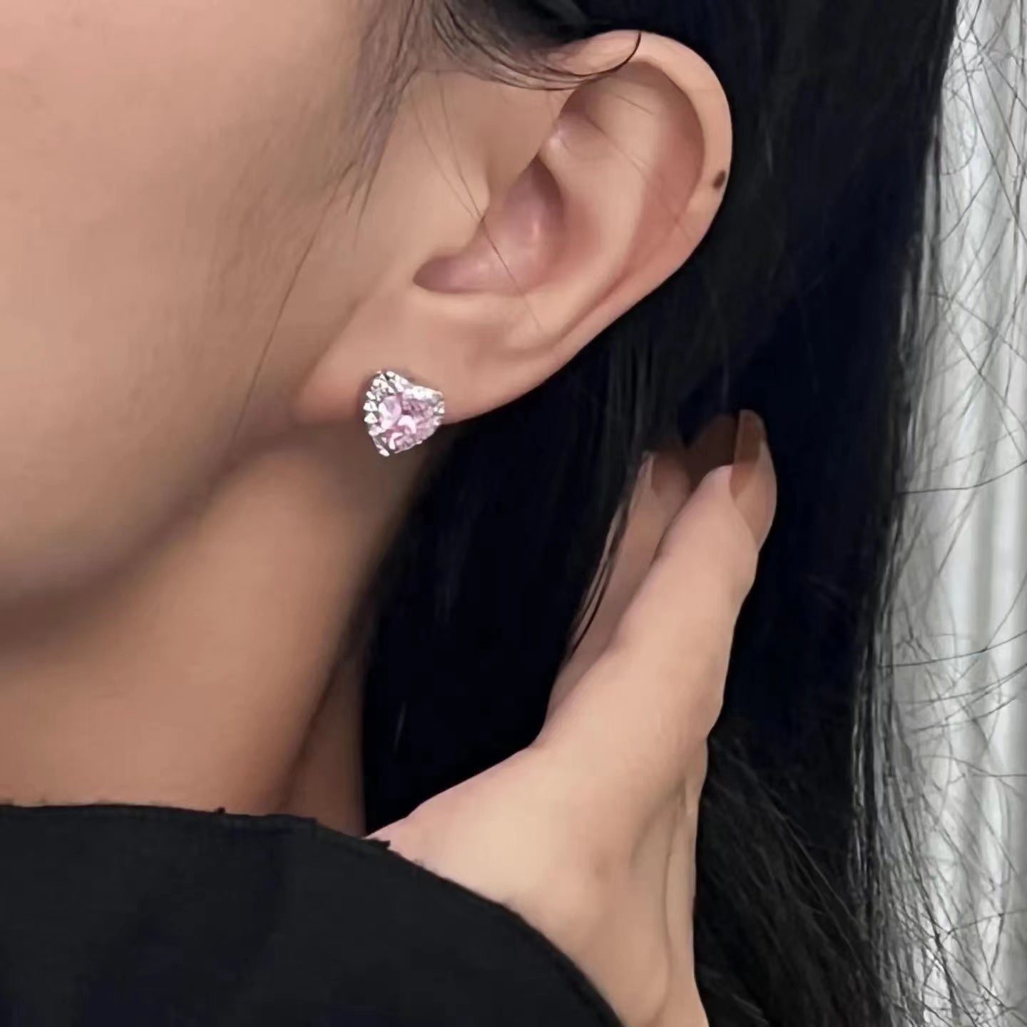 zirconia pendant love angel necklace female romantic collarbone chain ear