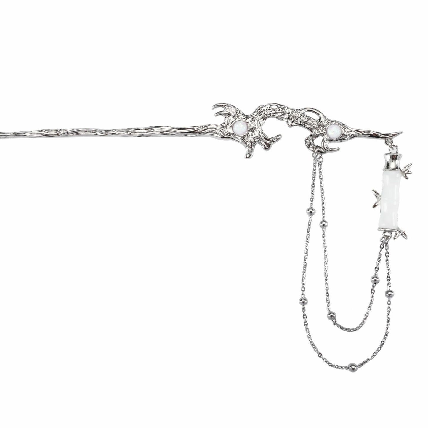 Bamboo pendant irregular new Chinese hairpin female inlaid with opal temperament small hairpin