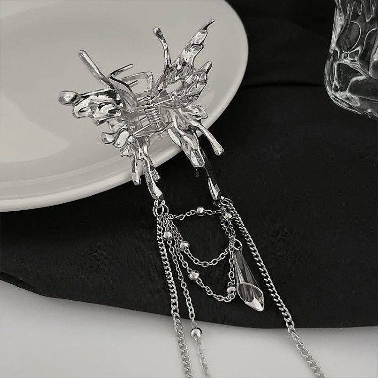 Butterfly liquid hairpin, metal wind, small design