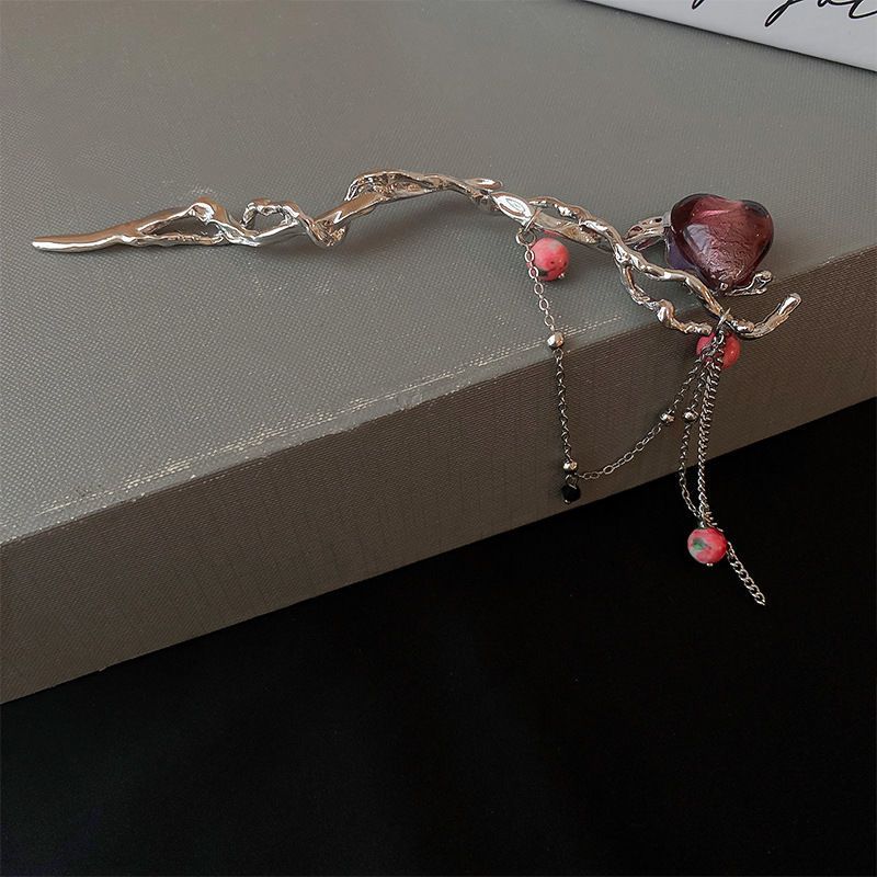 Sweet Cool Love Bead Tassel Hairpin New Chinese Spicy Girl Style Hairpin Popular Simple Modern Hairpin