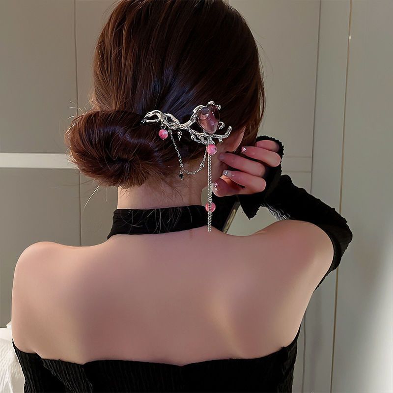 Sweet Cool Love Bead Tassel Hairpin New Chinese Spicy Girl Style Hairpin Popular Simple Modern Hairpin