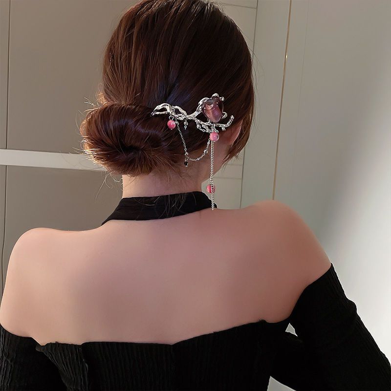 Sweet Cool Love Bead Tassel Hairpin New Chinese Spicy Girl Style Hairpin Popular Simple Modern Hairpin