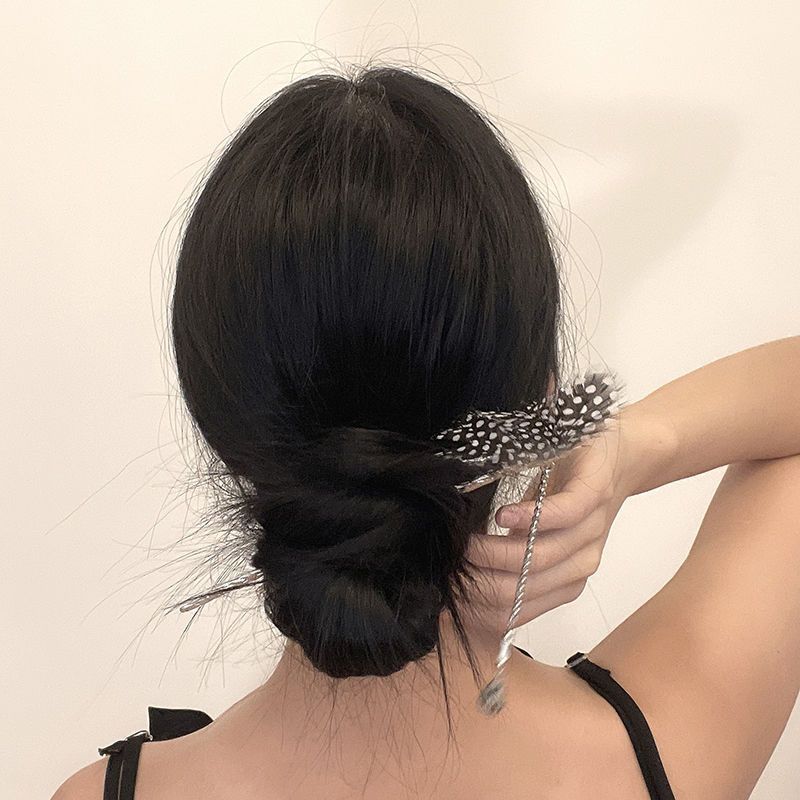 Wave Point Feather Wave Hairpin Simple China-Chic Pill Head Hairpin Advanced National Style Hairpin Headdress