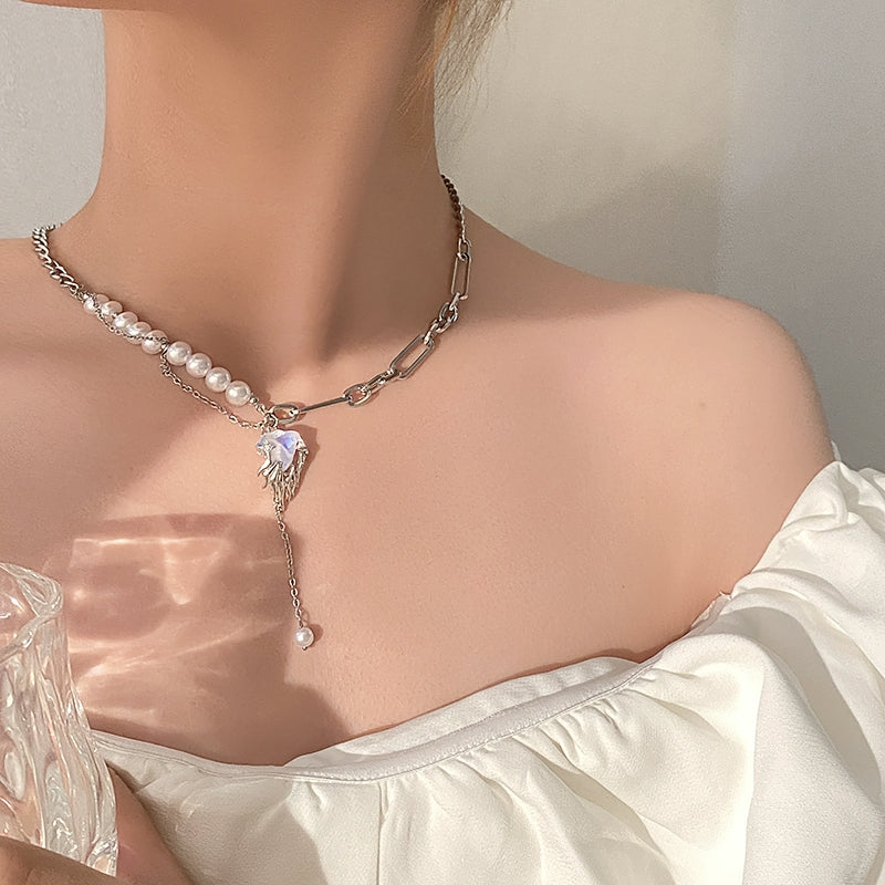 Small design glacier natural pendant tassel pearl necklace female