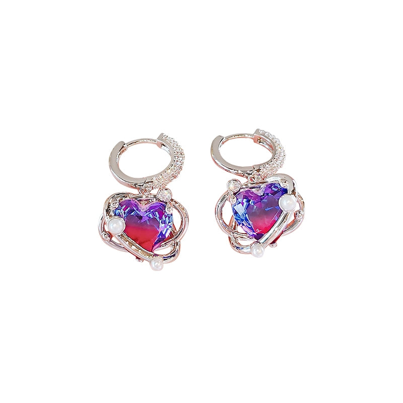 Galaxy star sea series love earrings female light luxury niche senior sense earrings