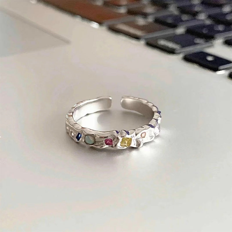 Pink diamond love ring female niche design premium feeling ring
