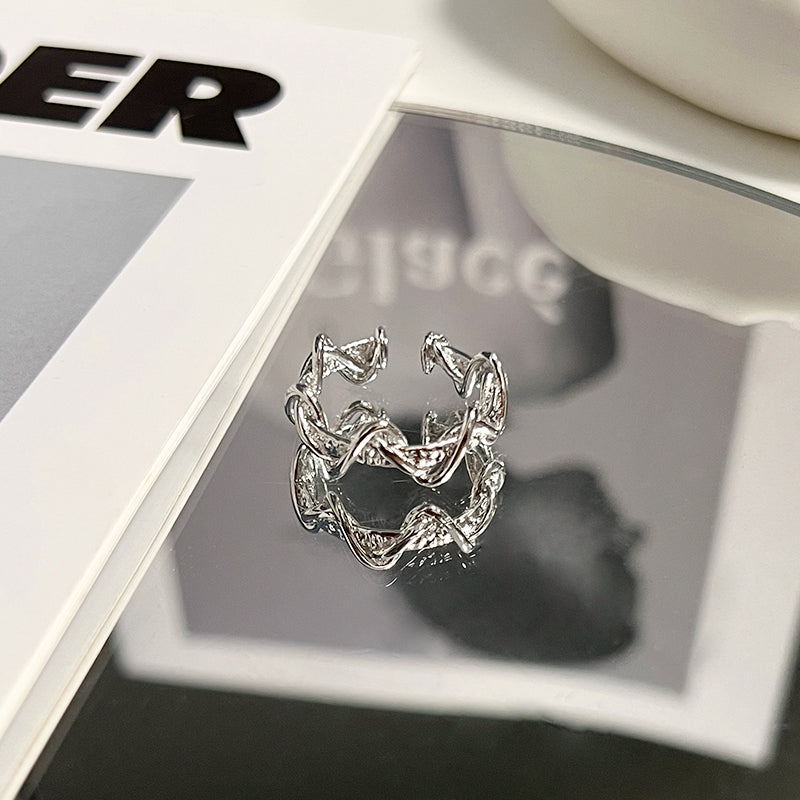 Pink diamond love ring female niche design premium feeling ring