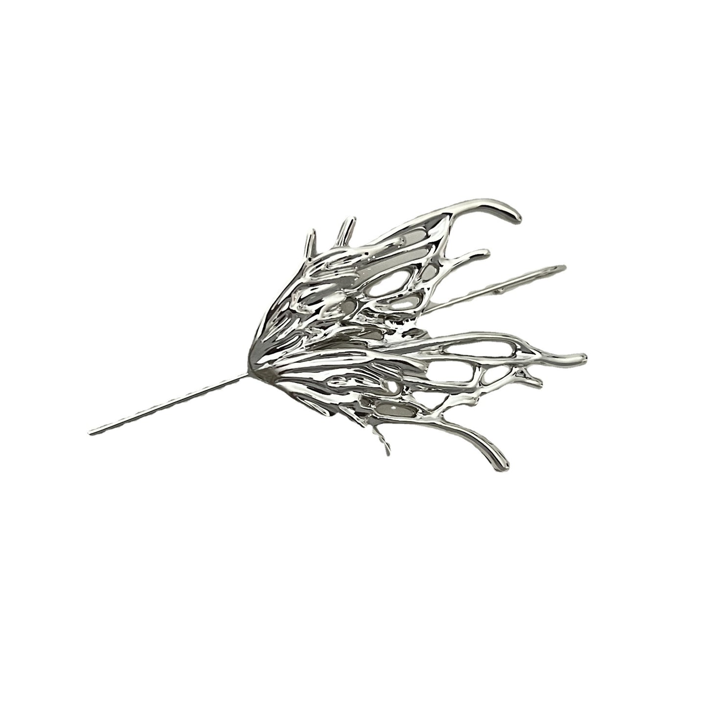 Liquid metal butterfly ear bone clip earrings, one piece, light luxury, small design, cool wind earrings