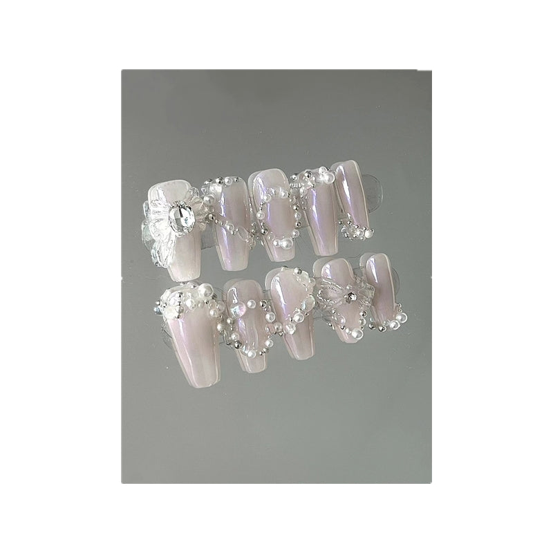 Light gray dark color is fairy princess bow pearl manual phototherapy customized armor