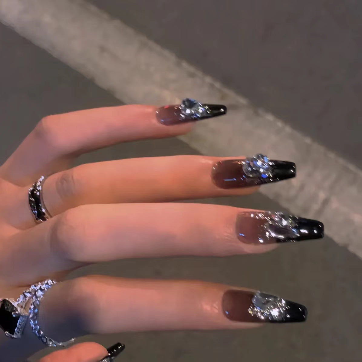 New Spice Girl's Flash, Sweet and Cool French Nail, Light and Luxury, Customized Product with High Sense