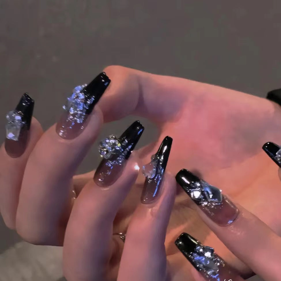 New Spice Girl's Flash, Sweet and Cool French Nail, Light and Luxury, Customized Product with High Sense