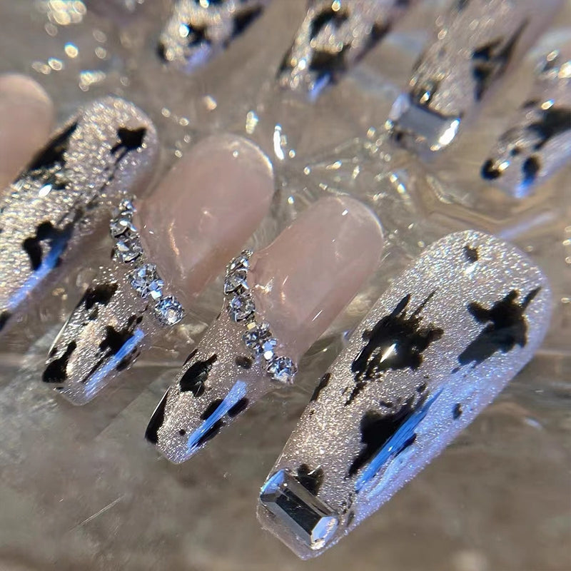 Pure desire cat's eye chain leopard print hand-made wear nail summer new removable nail patch