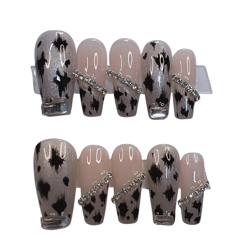 Pure desire cat's eye chain leopard print hand-made wear nail summer new removable nail patch
