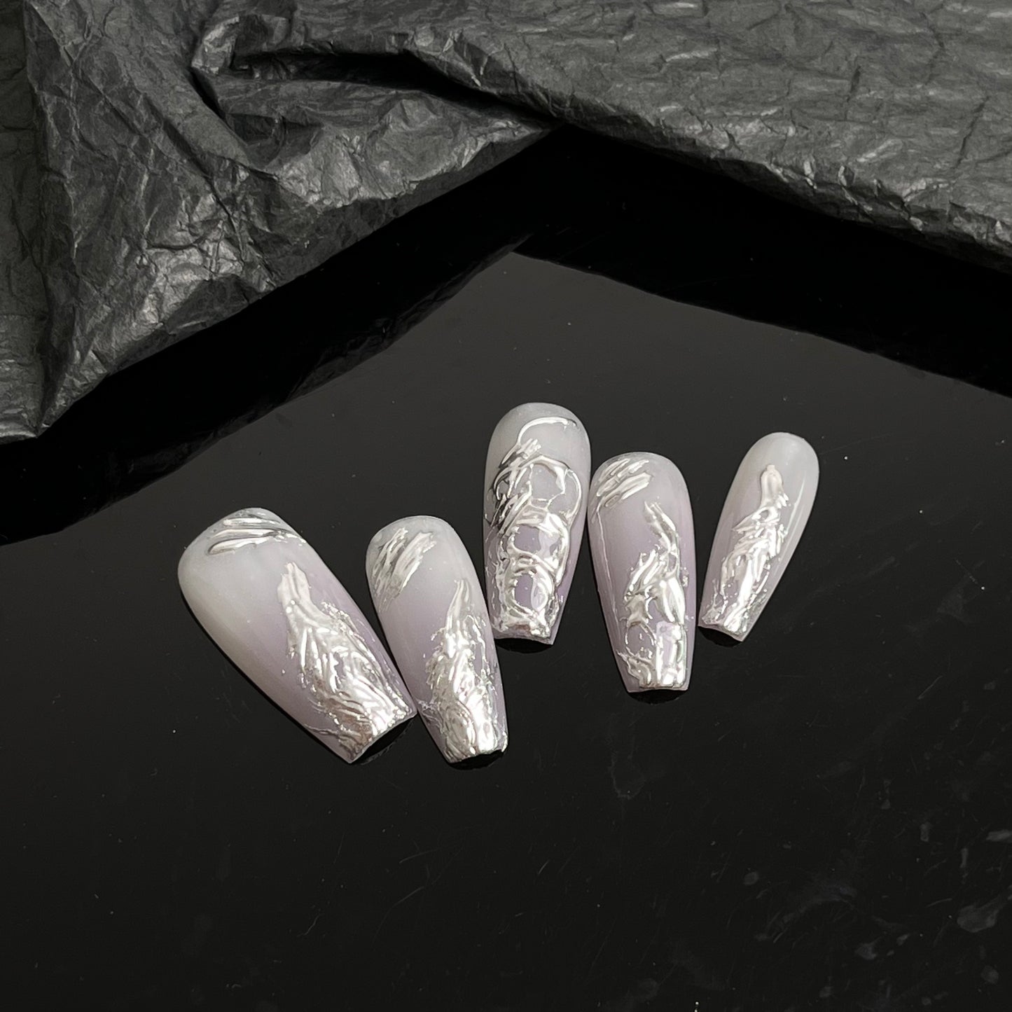 Chaoku hand-made nail enhancement liquid silver cold feeling Spicy girls wear nails repeatedly