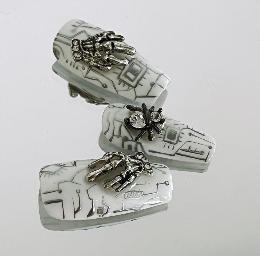 Terminator | Cyberpunk style niche dark metal handmade nail enhancement explosion flash spider sweet cool hot girl nail enhancement