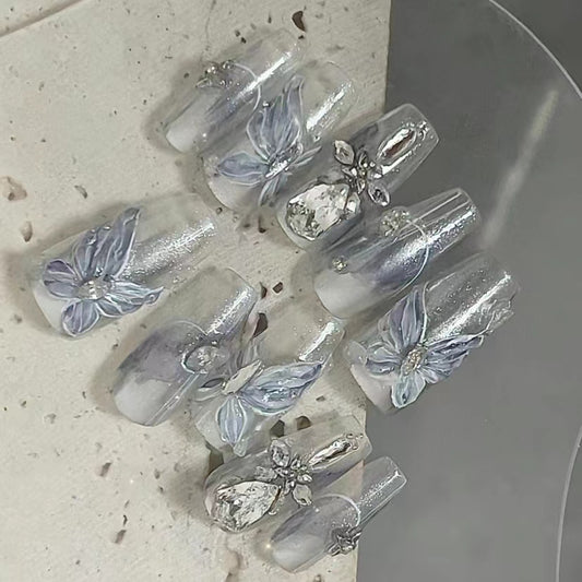Crystal Zircon Butterfly Nail Enhancement Super Sparkling Immortal Spirit Nail Enhancement