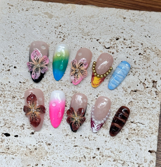 Tropical Blossom Nail Set