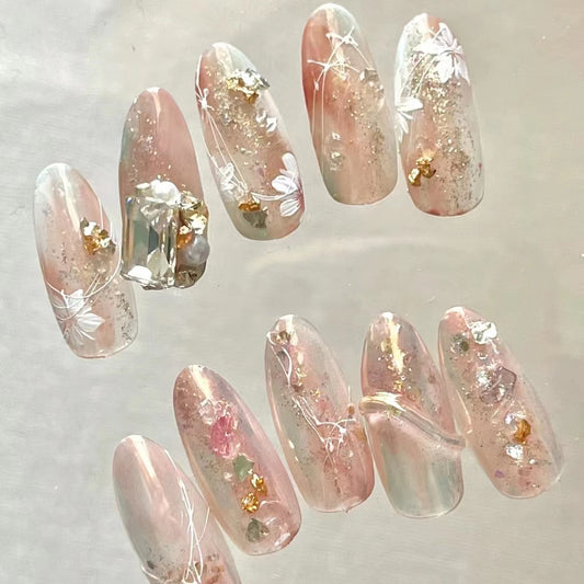 Nail art, super beautiful temperament, autumn and winter wearing nail art, nail plates, and wearing nails