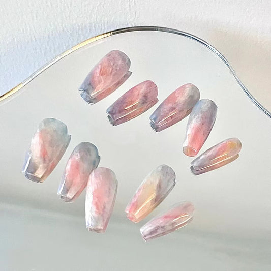 Scattered Stars Naked Color Wearing Armor powder blusher Gradual Change Two Color Aurora French Advanced Manicure Customization