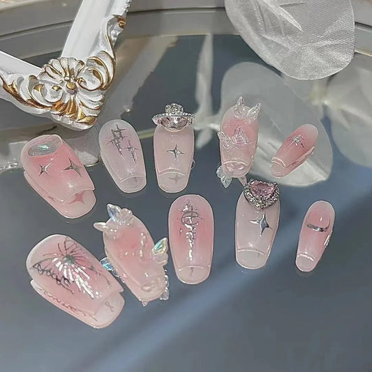 Sentiment 2023 New Handmade Wearing Nail Small Red Book Popular Cream Fragrant Taro Purple Advanced Wearable Nail Products