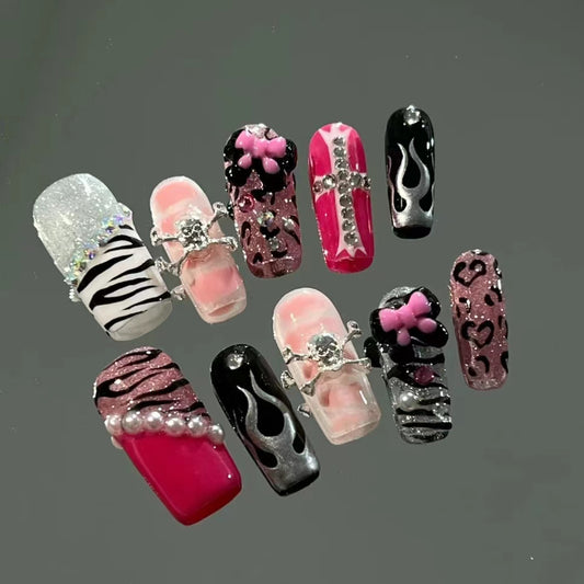 Empress Dowager Xi's Nail Enhancement Students, Office Workers, Small Crowd Design Senses, Spicy Girls, Trendy Flavor, Y2K Wearing Nails, Pure Handmade