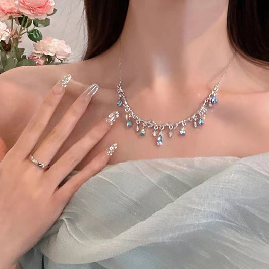 Summer Qimeng~Exquisite Tassel Droplet Necklace Light Luxury, Small and Popular Advanced Design 2023 New Collar Chain Female