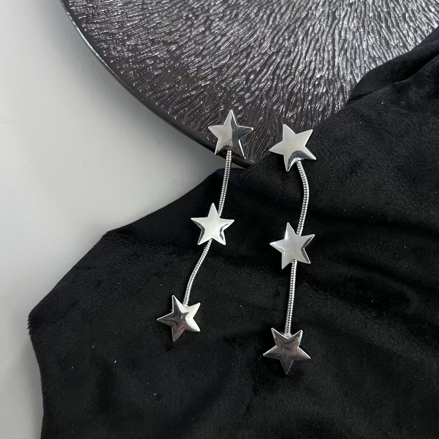 Korean niche collarbone chain retro high-end design sense Millennium y2k star necklace collarbone chain earrings