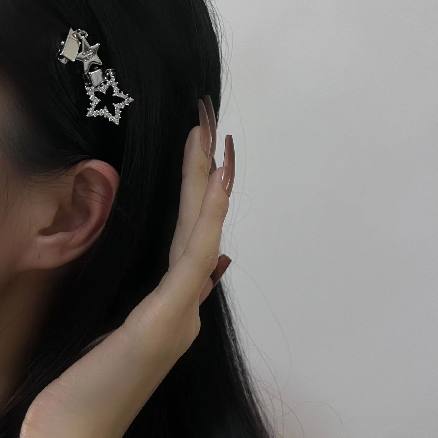 Original multi-purpose hairpin collarbone chain ins wind star element pentagram full diamond chain splicing necklace vintage y2k