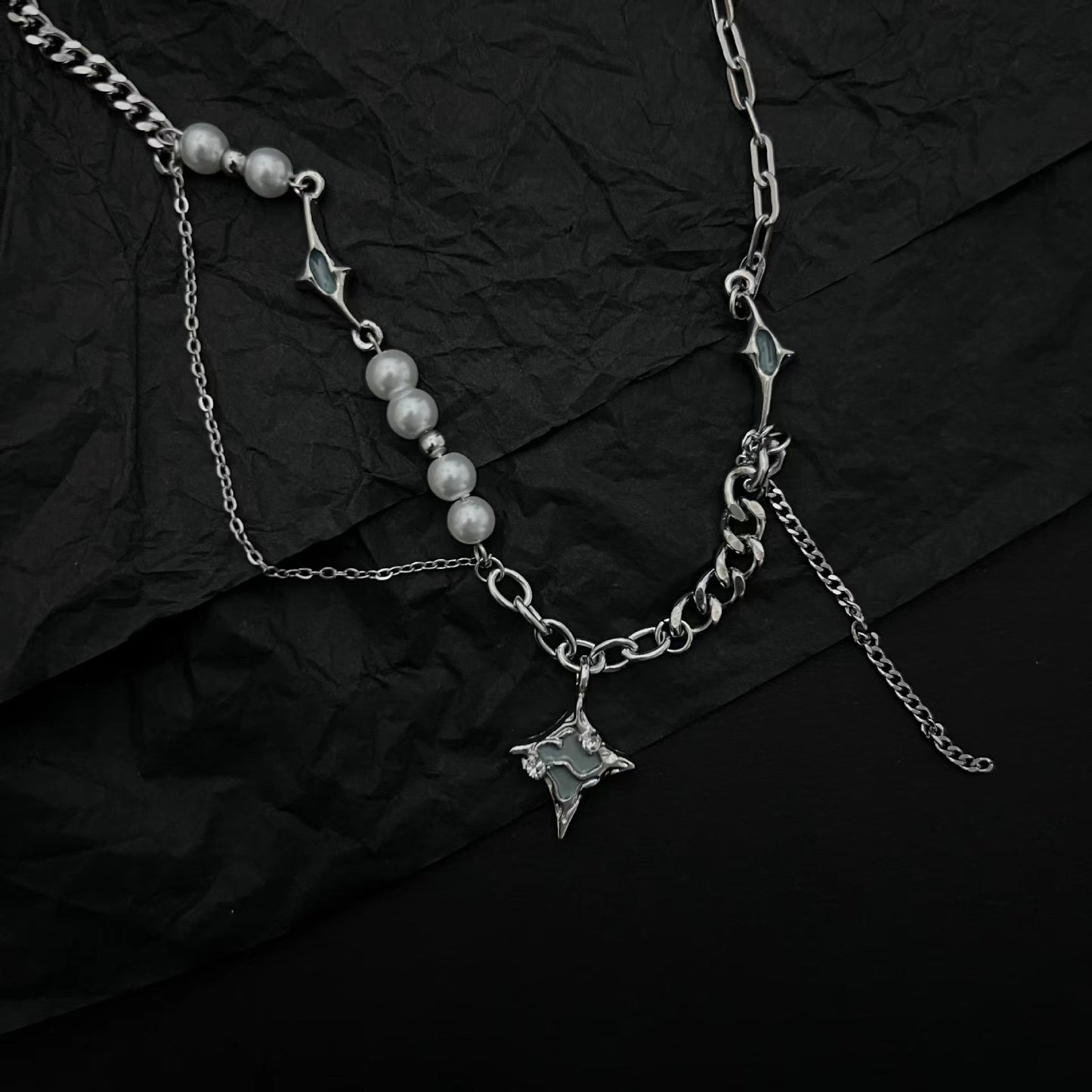 Design Blue Lava Starlight Necklace Fashion Men and Women Couple Sweater Chain Minimalist Sweater Chain Insider Design Sense