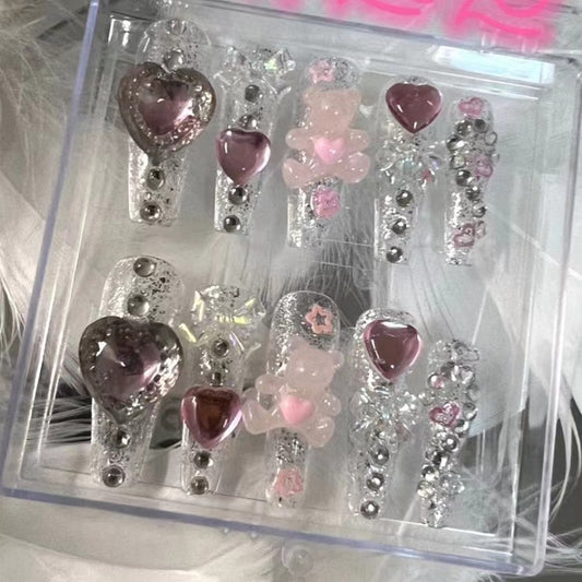 Sweet Hug Bear Spicy Girl Wears Nail Wearing Handmade Manicure Wearing Nail Wearing