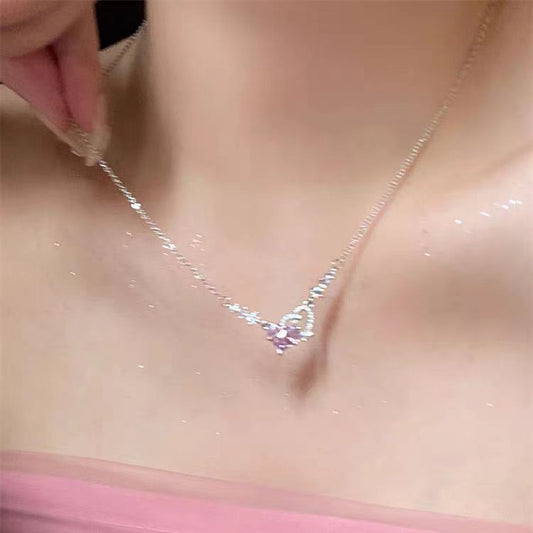 Moon God Comes, Love Surrounds Zircon Pendant Necklace, Feminine Luxury, Small and Popular Design, Sweet Accessories