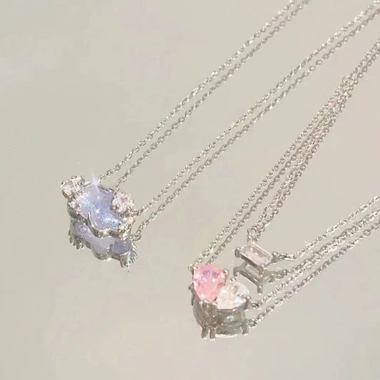 Glazed Cloud Fantasy Necklace for Women with Light Luxury and Small Crowd Design Collar Chain INS Simple and Cool Style Accessories for Summer Versatile