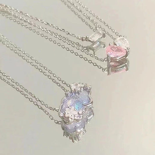 Glazed Cloud Fantasy Necklace for Women with Light Luxury and Small Crowd Design Collar Chain INS Simple and Cool Style Accessories for Summer Versatile
