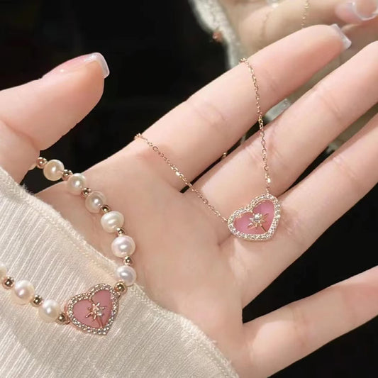 Pink zircon wisteria bracelet women's light luxury high-end