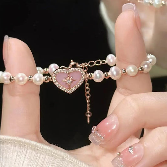 Pink zircon wisteria bracelet women's light luxury high-end