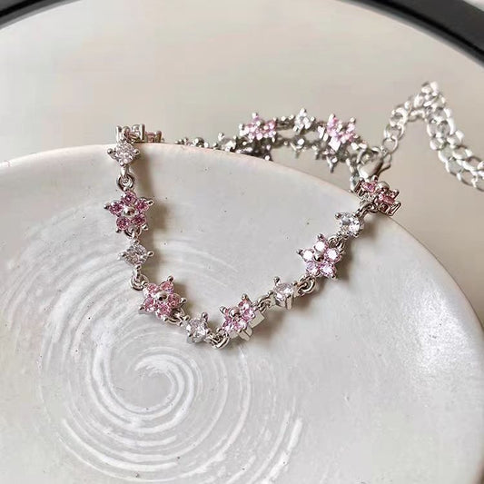 Zircon star love necklace women's design niche personality