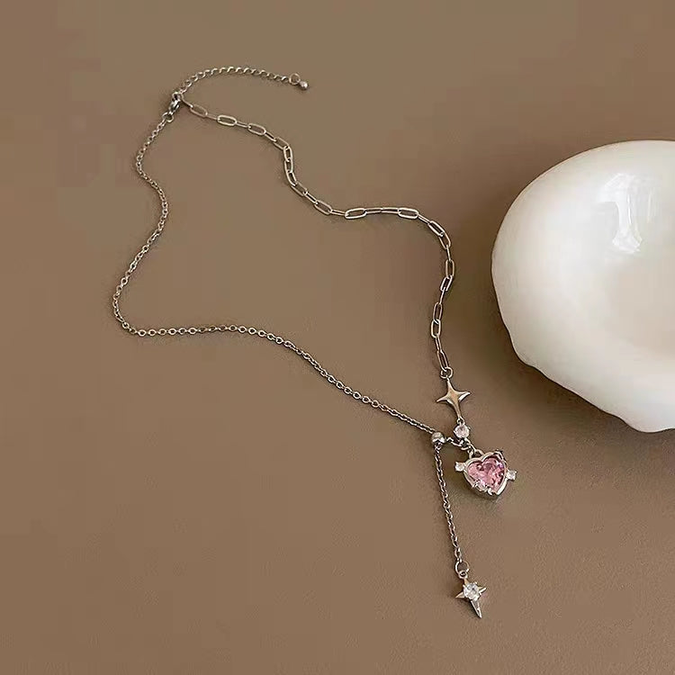 Sweet and cool girl collarbone chain thorn cloud love necklace